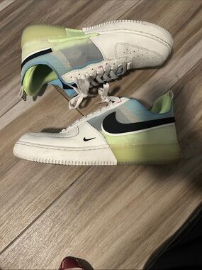 Nike Air Force’s - White, Lime, Light Blue & Black Accents